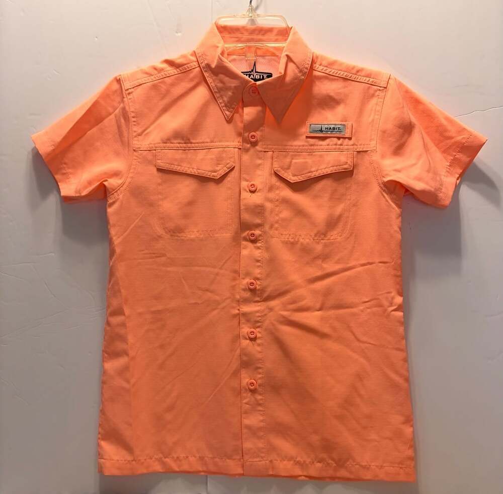 Habit Fishing Shirt Size M Coral Short Sleeve UPF 40+